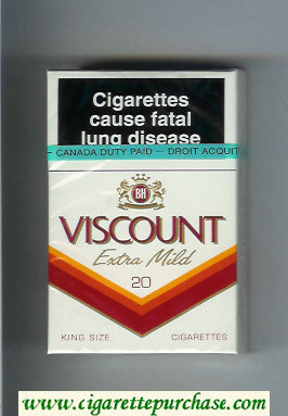 Viscount Extra Mild King Size cigarettes hard box