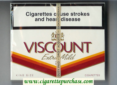 Viscount Extra Mild King Size 25s cigarettes wide flat hard box