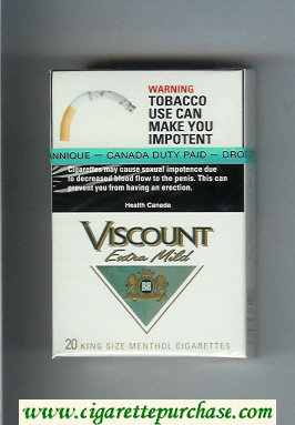 Viscount Extra Mild King Size Menthol cigarettes hard box