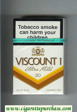 Viscount 1 Ultra Mild cigarettes hard box