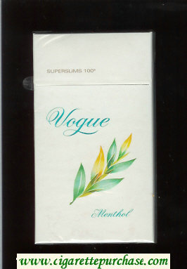 Vogue Superslims 100s Menthol cigarettes hard box