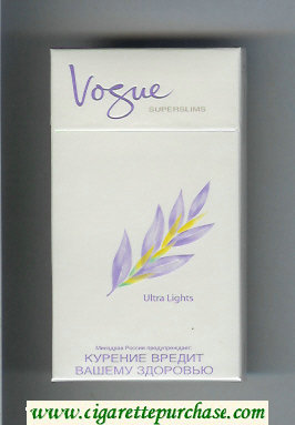 Vogue Superslims Ultra Lights 100s cigarettes hard box