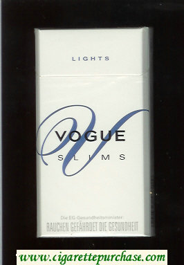 Vogue V Slims Lights 100s cigarettes hard box