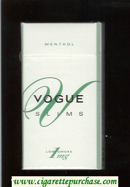 Vogue V Slims Menthol 100s cigarettes hard box