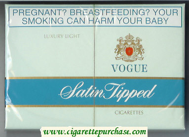 Vogue Satin Tipped Luxury Light 30 cigarettes wide flat hard box