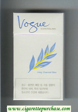 Vogue Superslims 4 mg Charcoal Filter 100s cigarettes hard box