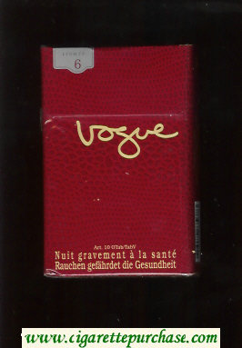 Vogue Lights 6 cigarettes hard box