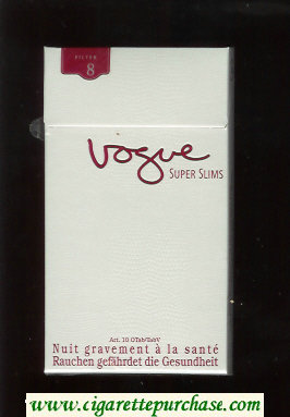 Vogue Super Slims Filter 8 100s cigarettes hard box