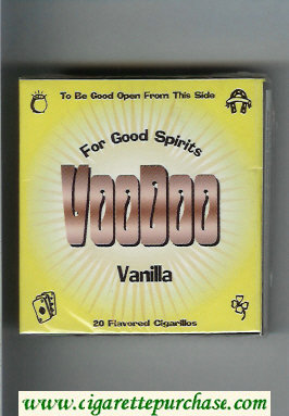 Voodoo Vanilla cigarettes wide flat hard box