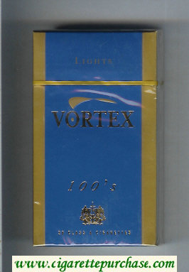 Vortex 100s Lights cigarettes hard box