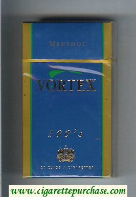 Vortex 100s Menthol cigarettes hard box