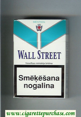 Wall Street Menthol cigarettes hard box