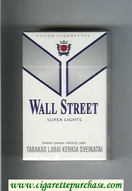 Wall Street Super Lights cigarettes hard box