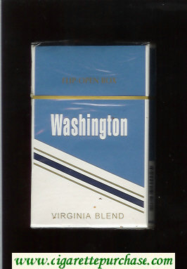 Washington Virginia Blend cigarettes blue and white hard box