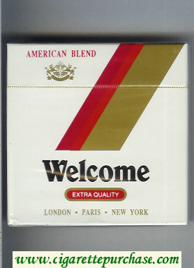 Welcome American Blend Extra Quality cigarettes wide flat hard box