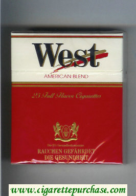 West American Blend 25 Full Flavor cigarettes hard box