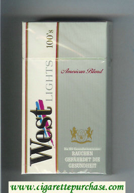 West Lights 100s American Blend cigarettes hard box