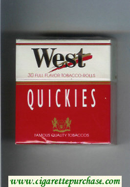 West Quickies 30 Full Flavor cigarettes hard box