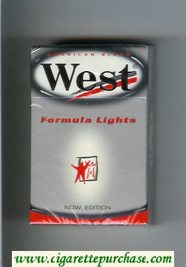West 'R' Formula Lights American Blend cigarettes hard box