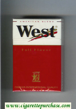 West 'R' Full Flavor American Blend cigarettes hard box