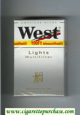 West 'R' Multifilter Lights American Blend cigarettes hard box