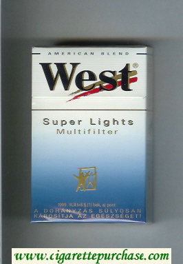 West 'R' Multifilter Super Lights American Blend cigarettes hard box