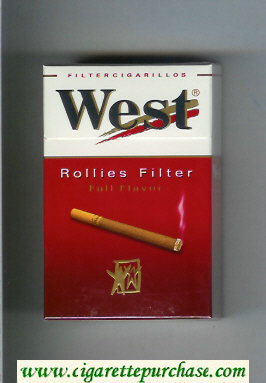 West 'R' Rollies Filter Full Flavor Filter Cigarillos cigarettes hard box