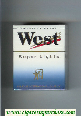 West 'R' Super Lights American Blend hard box cigarettes