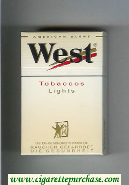 West 'R' Tobaccos Lights American Blend cigarettes hard box