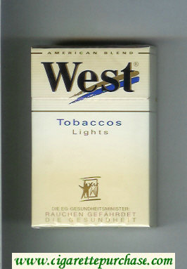 West 'R' Tobaccos Lights American Blend hard box cigarettes