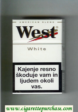 West 'R' White American Blend cigarettes hard box