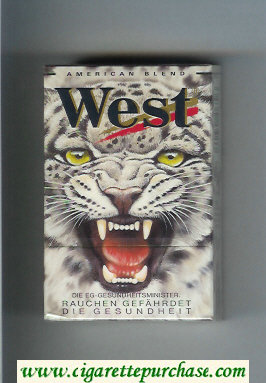 West 'R' Lights American Blend cigarettes hard box