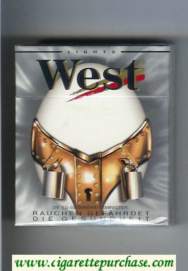 West 'R' Lights 25s cigarettes hard box