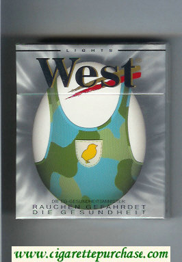 West 'R' Lights 25s hard box cigarettes