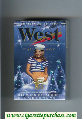 West 'R' Full Flavor Christman Edition hard box cigarettes
