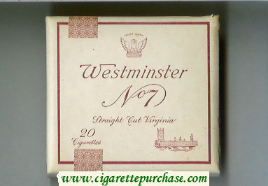 Westminster No 7 Straight Cut Verginia cigarettes wide flat hard box