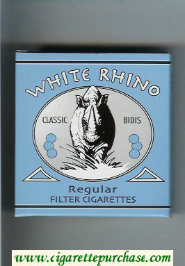White Rhino Classic Bidis Regular cigarettes wide flat hard box