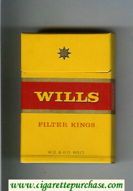 Wills Filter Kings cigarettes yellow hard box