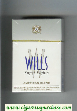 Wills W Super Lights American Blend cigarettes hard box