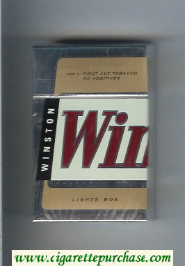 Winston Lights cigarettes hard box