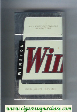 Winston Ultra Lights 100s cigarettes hard box