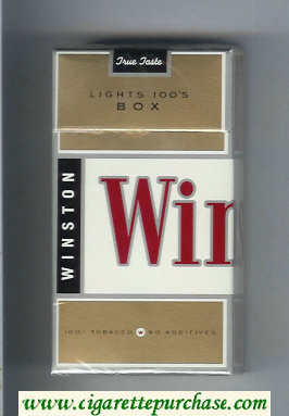 Winston Lights 100s Box cigarettes hard box