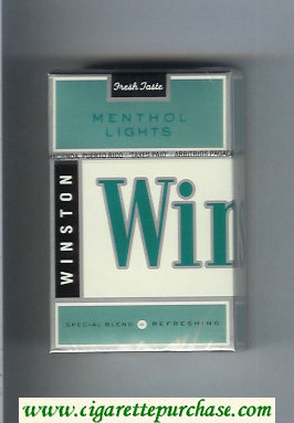 Winston Menthol Lights cigarettes hard box