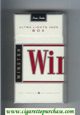 Winston Ultra Lights 100s Box cigarettes hard box