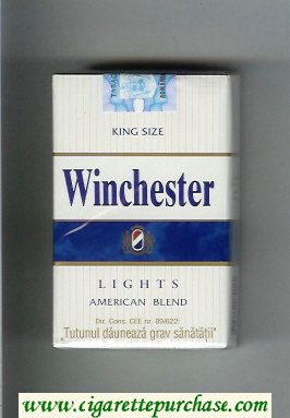 Winchester Lights American Blend Cigarettes white and blue hard box