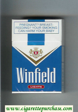 Winfield Lights Cigarettes white and blue hard box