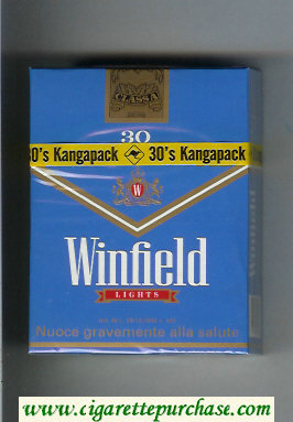 Winfield Lights 30 Cigarettes blue hard box