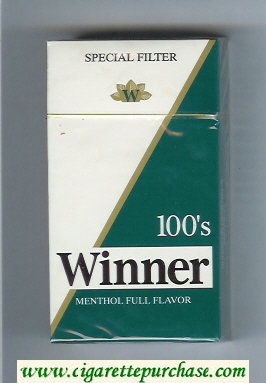 Winner Menthol Full Flavor 100s Special Filter Cigarettes hard box