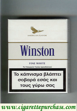 Discount Winston American Flavor Fine White 25s cigarettes hard box