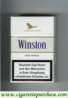 Discount Winston American Flavor Fine White cigarettes hard box